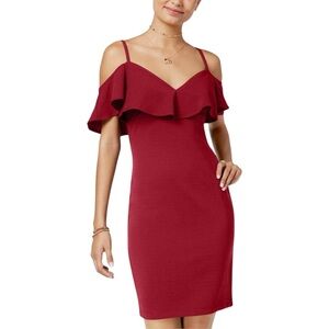 Red Strappy Off Shoulder Bodycon Dress - Women’s Size Small NWT